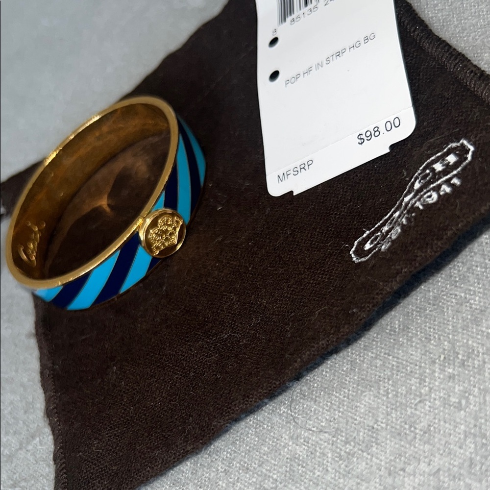 Coach Poppy Gold and Blue Enamel Bangle
